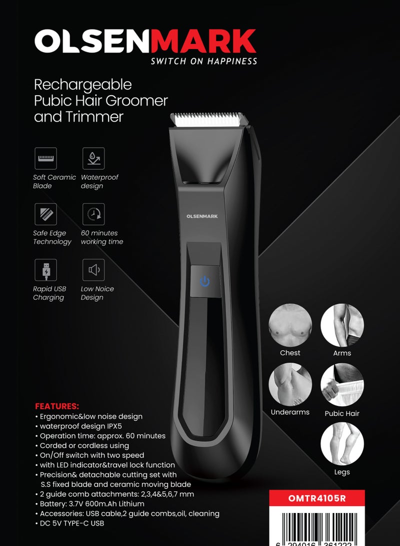 Olsermark Olsenmark Professional Hair Groomer and Trimmer OMTR4105, Li-ion Battery and 60 min Working Time, Detachable Blades and Waterproof - Image 2