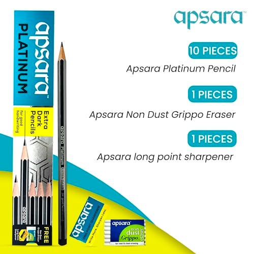 Apsara Platinum Extra Dark Pencils - Pack of 10 - Image 2