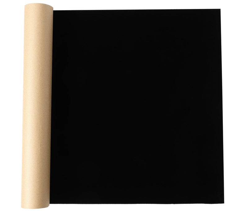 SANSAM Self-Adhesive Flannel Fabric - 17.0''x57.1'' Roll Soft Black Adhesive Velvet Flocking Liner for Drawer, Cabinet,Shelves,Jewelry Box, Felt Repair Patch for Clothing, Furniture - Image 1