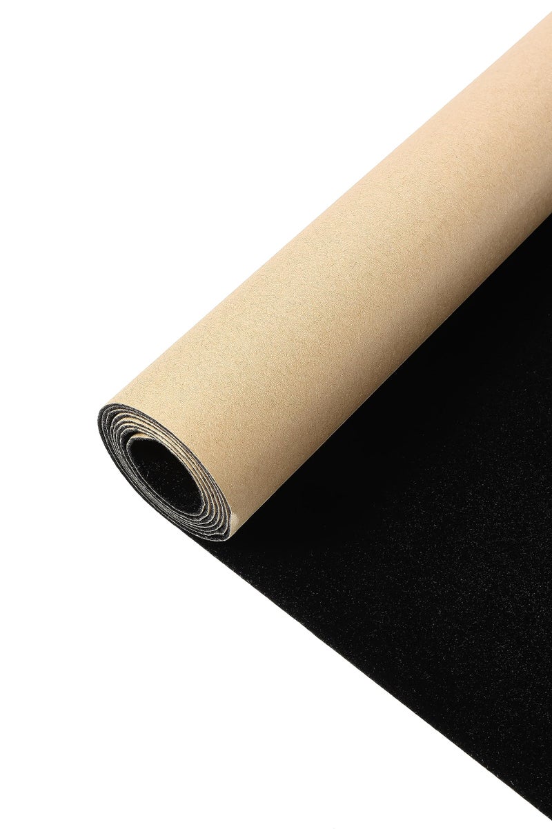 SANSAM Self-Adhesive Flannel Fabric - 17.0''x57.1'' Roll Soft Black Adhesive Velvet Flocking Liner for Drawer, Cabinet,Shelves,Jewelry Box, Felt Repair Patch for Clothing, Furniture - Image 3