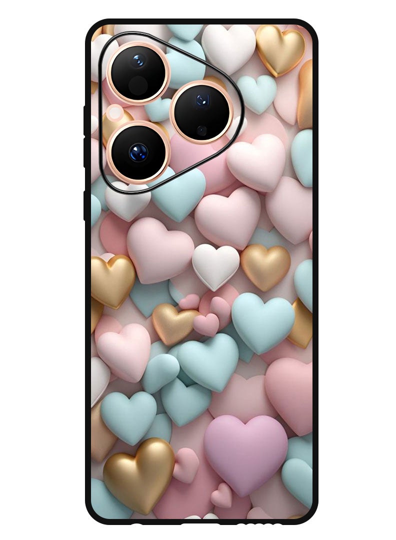 Theodor Case Compatible with Huawei Pura 80 6.6 Inch Protection Shockproof Bumper Cover Colourful Hearts - Image 1