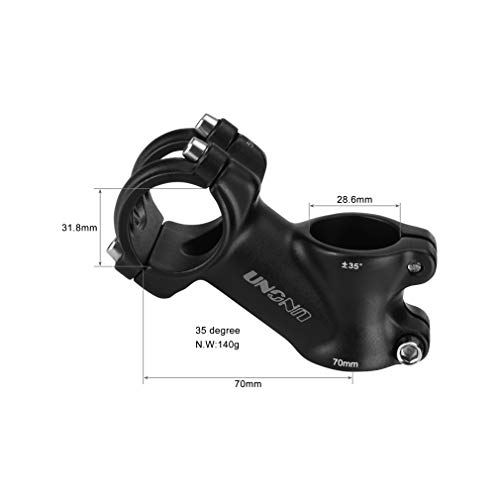 FOMTOR Bike Stem 31.8mm 35 Degree 70mm FOMTOR Bicycle Handlebar Stem Riser Suitable for BMX MTB Road Bike Mountain Bike (31.8 x 70mm) - Image 2