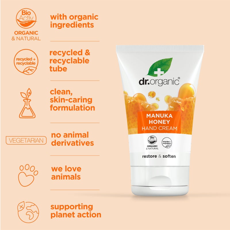 dr.organic DR ORGANIC Manuka Honey Hand Cream, 0.16 kg - Image 3