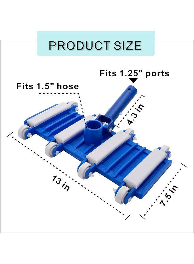 Generic Uoark Pool Vacuum Head with Wheels, 14" Heavy Duty Head, Flexible Swimming Pool Vacuum Head with Swivel (Pole not Included)  - Image 1