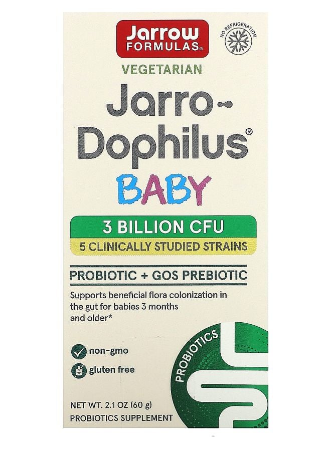 jarrow formulas جاررو-دوفيلوس للأطفال 3 أشهر+ 3 مليار CFU 2.1 أونصة (60 جرام)