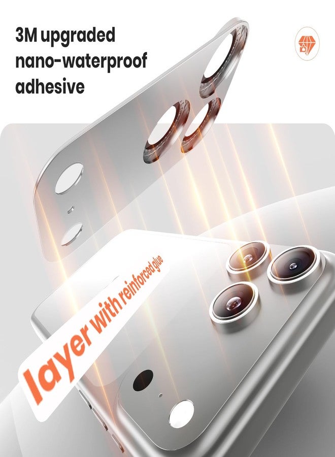 WSKEN for iPhone 17 Pro Camera Lens Protector Diamond Bling - [Not Easy to Fall][Strong Adsorption] Glitter Metal Aluminum Alloy Rear Camera Screen Cover Accessories, Silver - Image 3