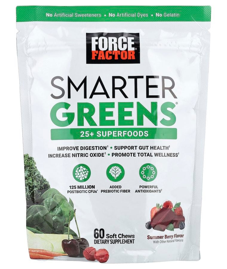 Force Factor Smarter Greens® Summer Berry 60 Soft Chews
