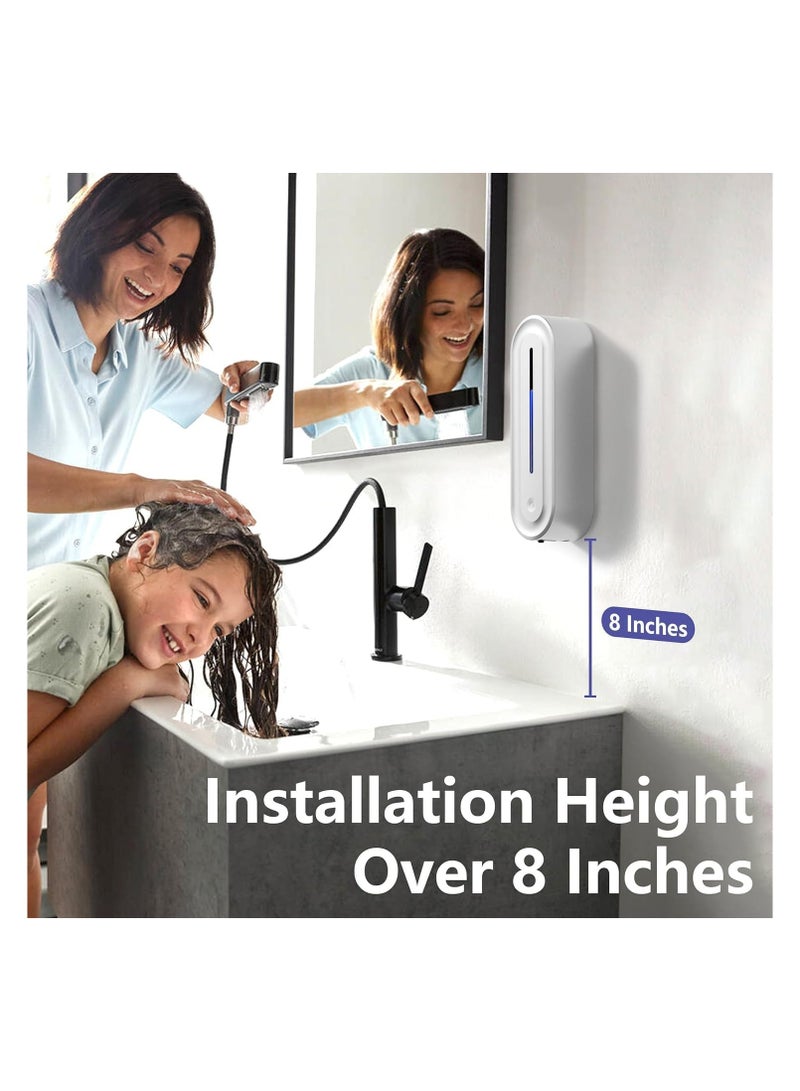 SOLARAE Adjustable Automatic Soap, Dispenser 6 Levels Touchless Wall Mount Shower Soap Dispenser, 13.5oz Rechargeable Sensor, ABS Shampoo and Conditioner Dispenser for Bathroom Kitchen Commercial Hotel - Image 4