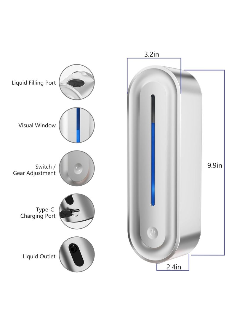 SOLARAE Adjustable Automatic Soap, Dispenser 6 Levels Touchless Wall Mount Shower Soap Dispenser, 13.5oz Rechargeable Sensor, ABS Shampoo and Conditioner Dispenser for Bathroom Kitchen Commercial Hotel - Image 2