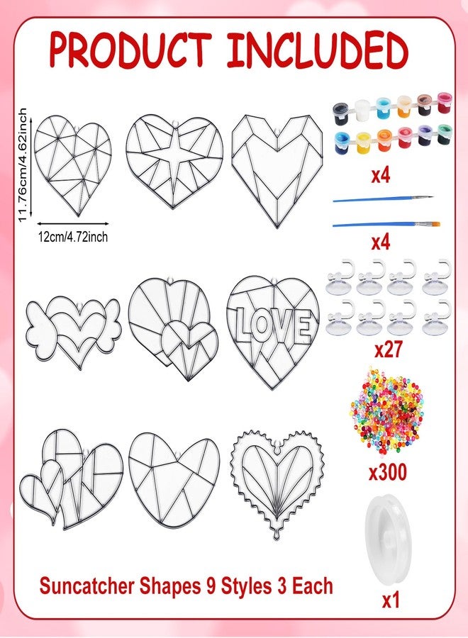 EggSun 27 Sets Valentines Heart SunCatcher Craft Kits Decorative Window Paint DIY for Kids, Perfect for Valentine's Day Classroom Activities, Art Projects, Party Favors, and Gift Exchange - Image 3