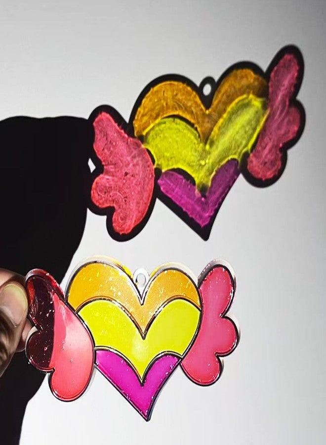 EggSun 27 Sets Valentines Heart SunCatcher Craft Kits Decorative Window Paint DIY for Kids, Perfect for Valentine's Day Classroom Activities, Art Projects, Party Favors, and Gift Exchange - Image 2