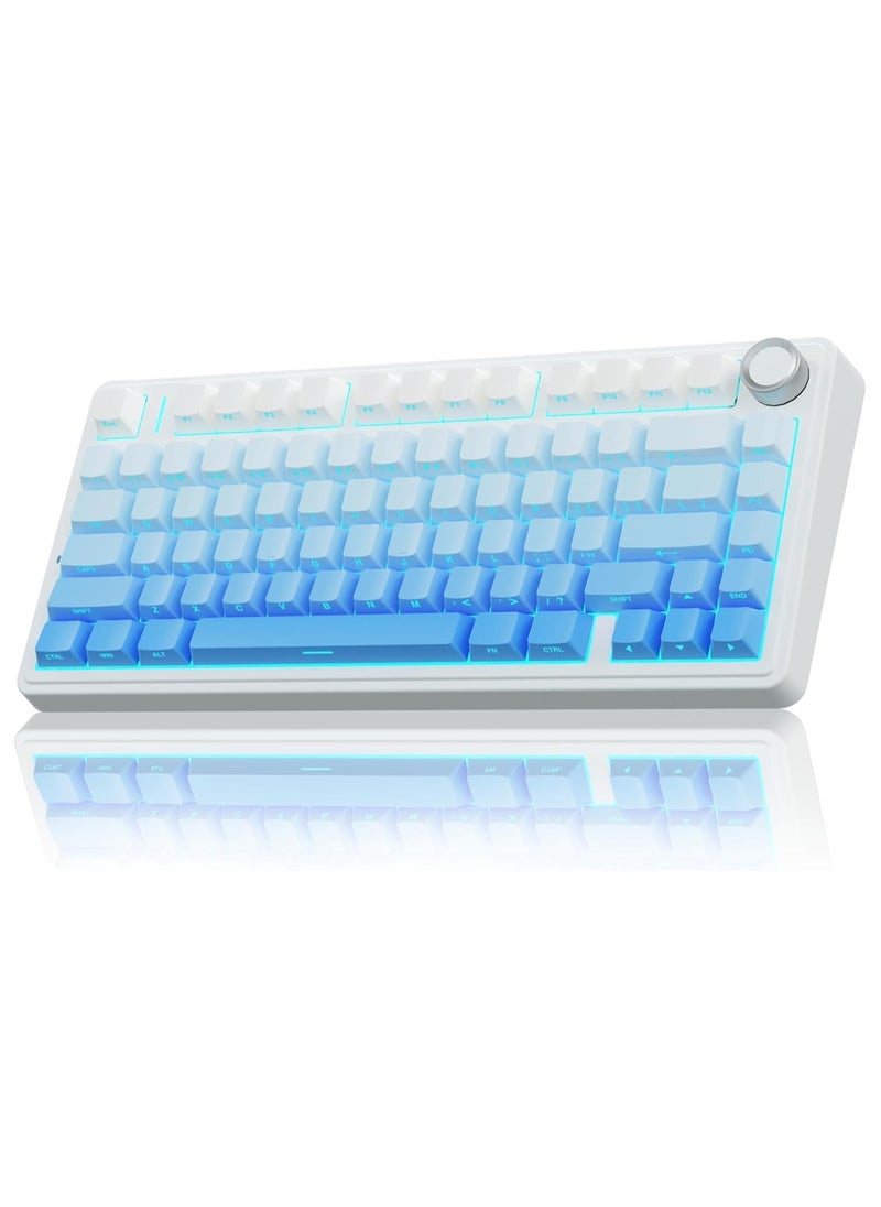 AULA F75 Pro Wireless Mechanical Keyboard,75% Gasket Hot Swappable Custom Keyboard,RGB Backlit,Pre-lubed Reaper Switches,Side Printed PBT Keycaps,2.4GHz/USB-C/BT5.0 Mechanical Gaming Keyboard  - Image 1