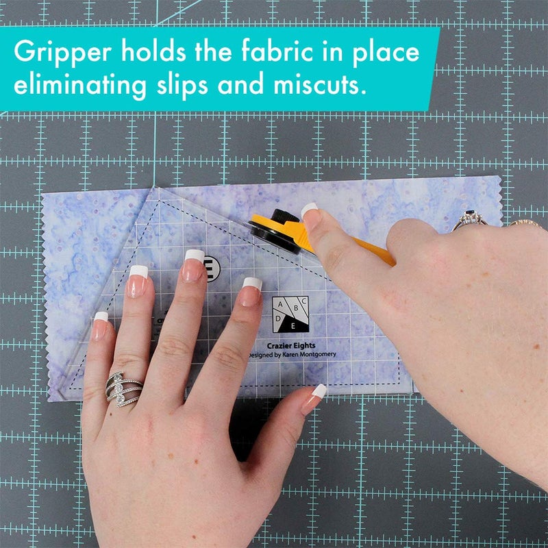 Creative Grids Crazier Eights Template and Quilt Ruler – CGRMT7 – Made in USA, 6in x 9in, Non-Slip Grip Acrylic Quilting, Sewing, Crafting, Patchwork Ruler & Template - Image 4