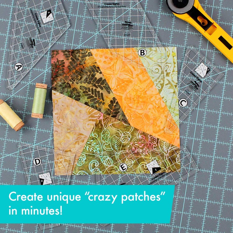 Creative Grids Crazier Eights Template and Quilt Ruler – CGRMT7 – Made in USA, 6in x 9in, Non-Slip Grip Acrylic Quilting, Sewing, Crafting, Patchwork Ruler & Template - Image 3