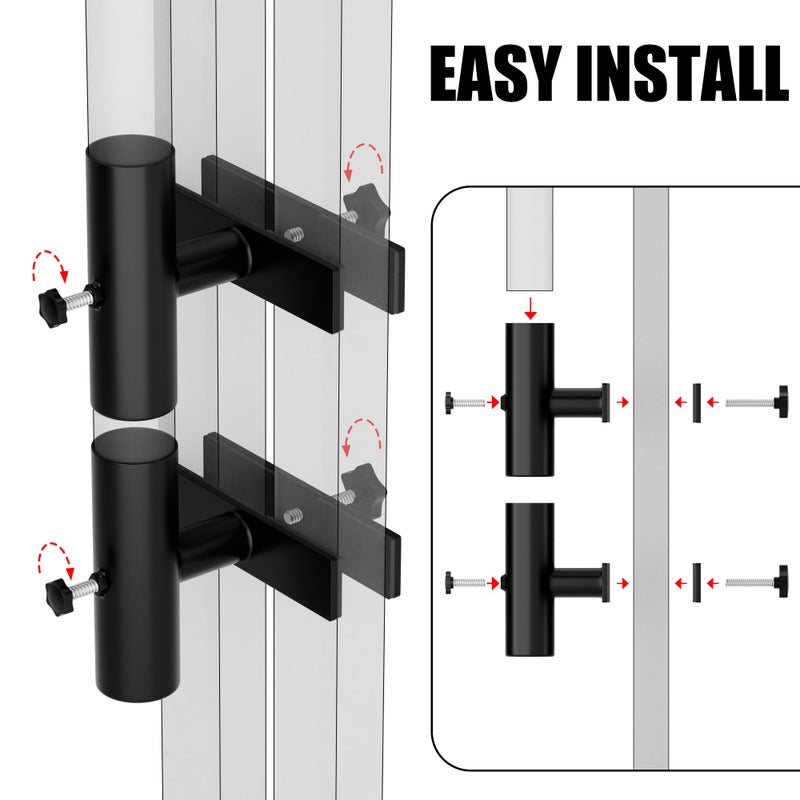 HILLMASTER Umbrella Holder Parasol Holder Patio Umbrella Stand Mount Umbrella Clamp for Balcony, Outdoor Umbrella Holder Fixed Clip Deck Table Umbrella Mount for Deck,Railings,Beach,Courtyard,Boats,Tailgates - Image 3