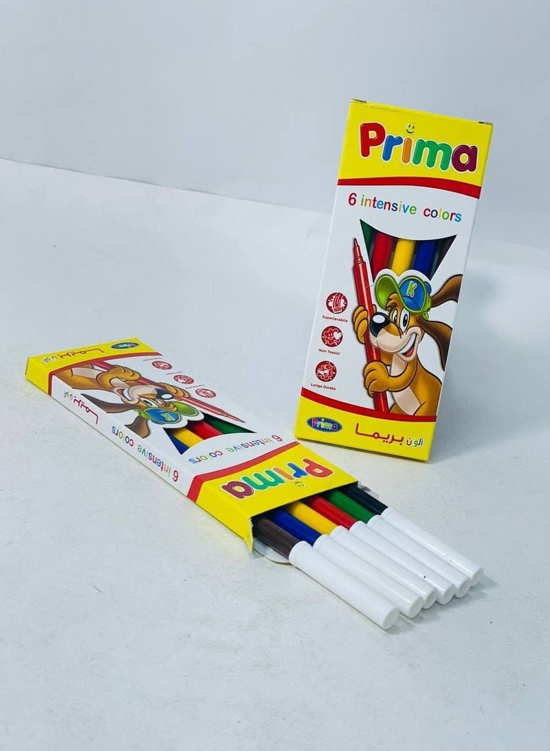 بريما الوان فلوماستر من بريما - 6 لون الوان  متعددة - Image 1