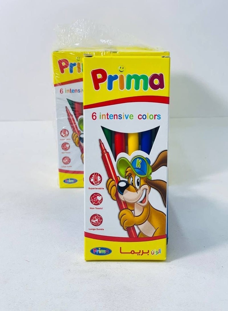 بريما الوان فلوماستر من بريما - 6 لون الوان  متعددة - Image 2