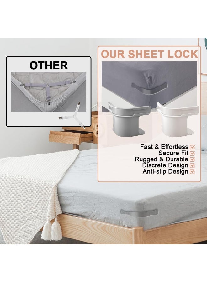 ZERIFAM Bed Sheet Holder, 4PCS Locks Sheet Holders Keep Sheets Firm and Tight, Firmly in Place Heavy Duty Mattress Straps, Easy One-Time Installation, For All Sheets and Mattress Size - Image 4