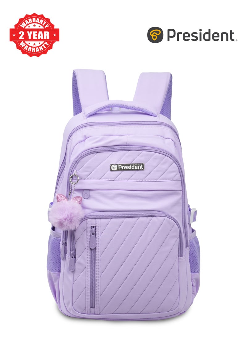 President School Backpack Waterproof Book Bag with Compartments and Doll Pendant for Kids, ( PURPLE ) Model-scp0022-17.5 - Image 1