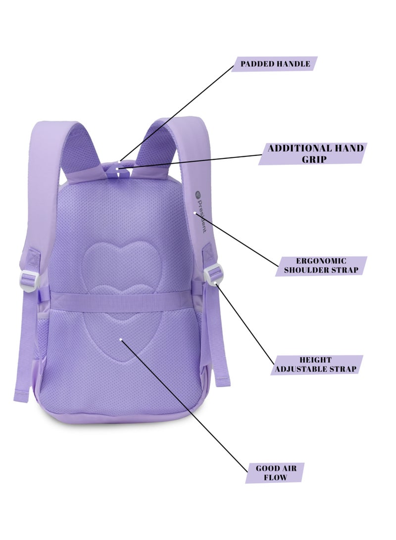 President School Backpack Waterproof Book Bag with Compartments and Doll Pendant for Kids, ( PURPLE ) Model-scp0022-17.5 - Image 2