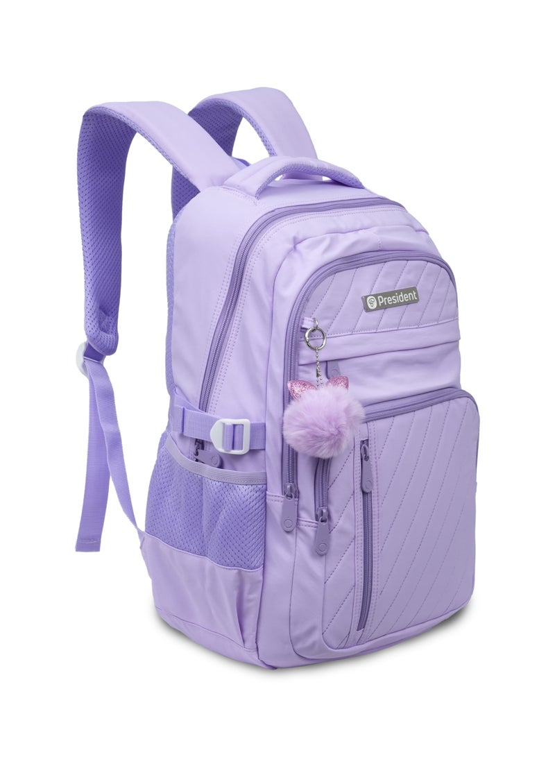 President School Backpack Waterproof Book Bag with Compartments and Doll Pendant for Kids, ( PURPLE ) Model-scp0022-17.5 - Image 4