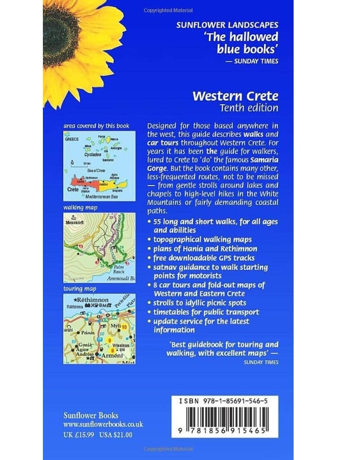 Western Crete Sunflower Walking Guide: 55 long and short walks, 8 car tours  - Image 2