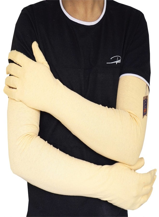 CLUZE 3 Pairs UV Long Sun Gloves Men's Sunblock Driving/Riding Gloves Non Slip Cotton Sun Protective for Outdoor Sports (Skin, Black, White) - Image 2
