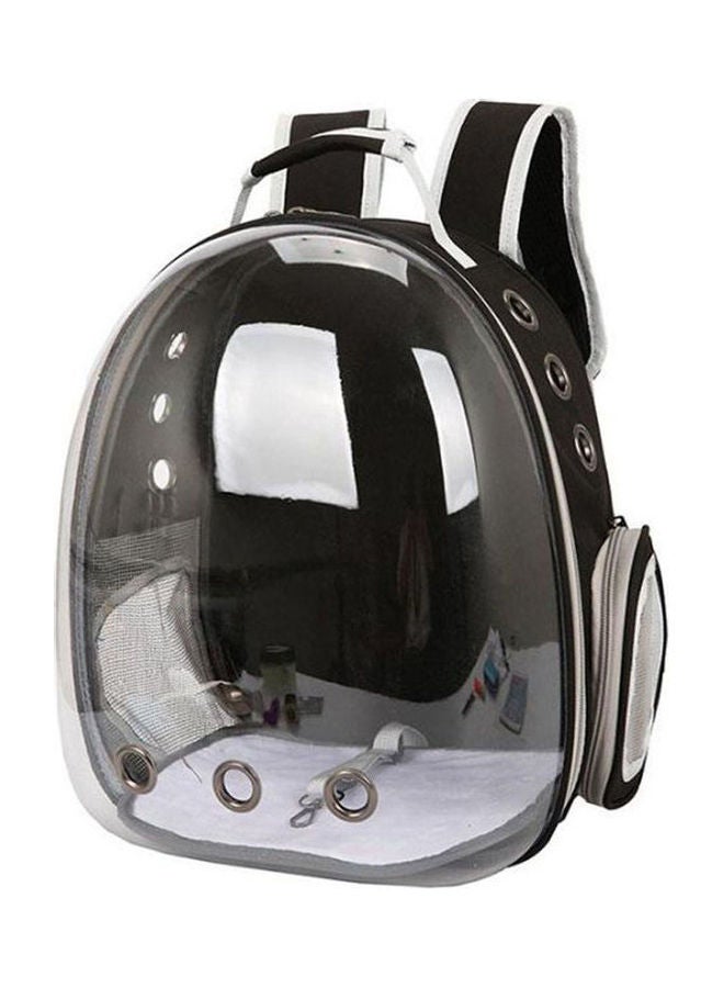إسكدنيا حقيبة لحمل القطط والجراء الاليفة جيدة التهوية في الأماكن الخارجية والسفر بتصميم شفاف أسود/شفاف