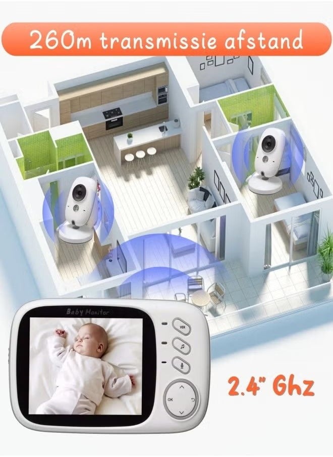 Wireless Video Color Baby Monitor High Resolution Baby Nanny Security Camera Baby Phone Video & Audio Portable Intercom