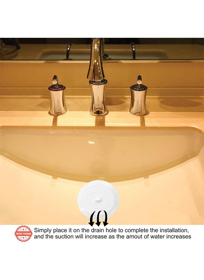 HY Set of 2 Silicone Tub Stoppers - 6 Inches Sink Stoppers - Flat Bathtub Drain Covers, Hair Catchers and Suction Bathtub Plugs for Kitchen, Bathroom and Laundry  - Image 3