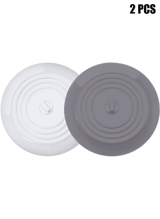 HY Set of 2 Silicone Tub Stoppers - 6 Inches Sink Stoppers - Flat Bathtub Drain Covers, Hair Catchers and Suction Bathtub Plugs for Kitchen, Bathroom and Laundry  - Image 1