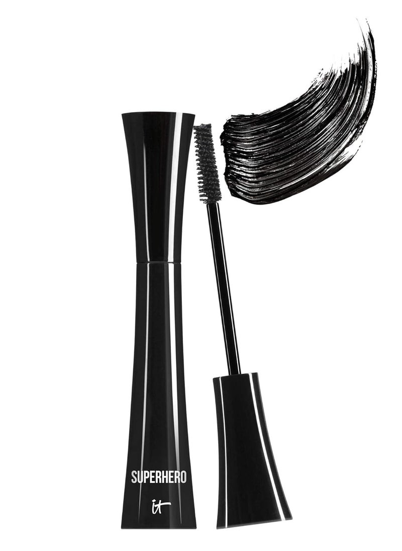 it IT Cosmetics Superhero Mascara – Super Elastic Stretch Black Mascara for Volume & Length - Volumizing Mascara with Collagen, Biotin & Peptides – Suitable Makeup Mascara for Sensitive Eyes  - Image 1