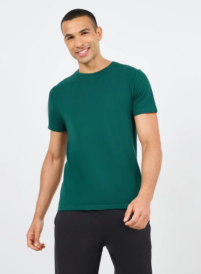 ستايلي Solid Round Neck T-shirt and Pyjama Set