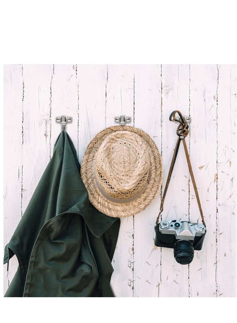 Wall Hooks Heavy Duty 2 Pcs Powerful Chrome Ceiling Hooks Nail-in Hooks with Screws for Kitchen Bathroom Shower Home Entrance Door Closet Cabinet Stainless Steel 20KG Capacity - Image 4