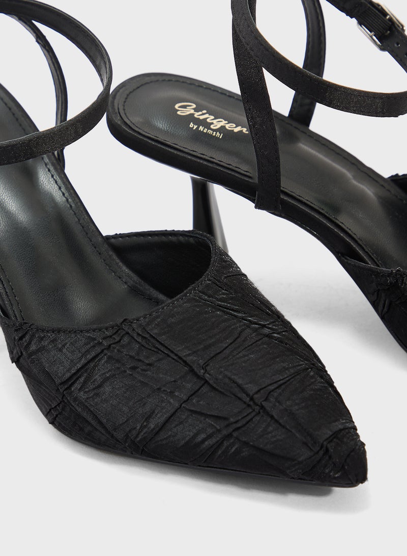 Ginger Heeled Pump With Ankle Strap  - Image 4