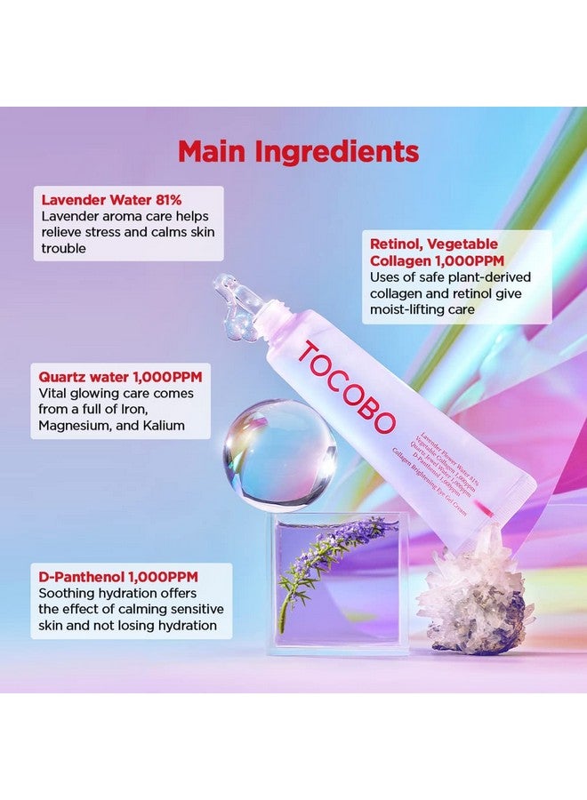 توكوبو كريم جل تفتيح العيون بالكولاجين من TOCOBO | ماء الكوارتز، مستخلص ماء اللافندر، العناية بتفتيح العيون، شد العيون | نباتي، كريم كولاجين للعين، 1 أونصة (عبوة من 1)، 1 أونصة - Image 4
