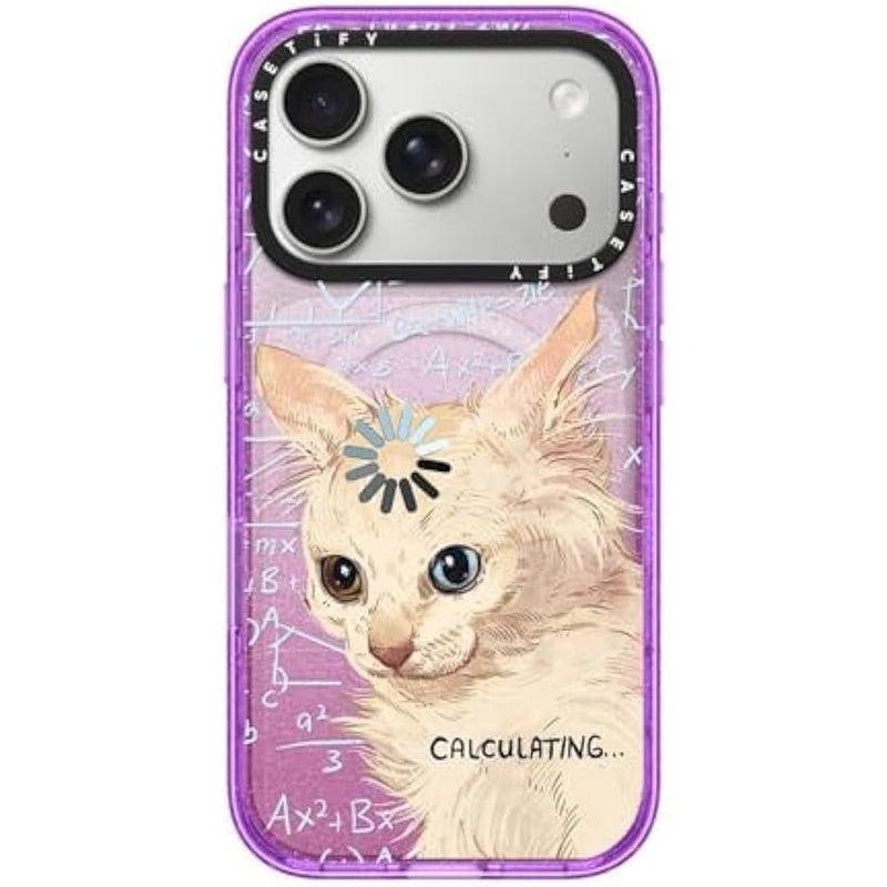 Casetify Impact iPhone 17 Pro Case 【Slim/Compatible with Magsafe / 8.2 ft. 4X Military Grade Drop Protection】 - Calculating... - Glitter Purple - Image 1