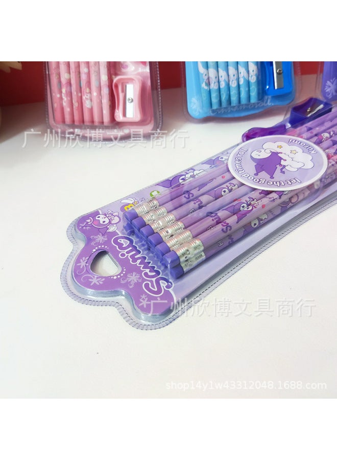 Xinbo Cute Cartoon Sanrio 12 Pack Pencil Set With Eraser Student Practising Pencil With Pencil Sharpener Pencil Gripper - Image 2