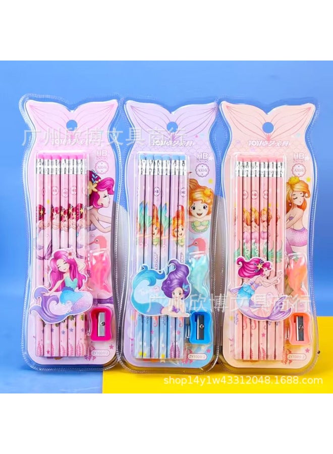 Xinbo Cute Cartoon Sanrio 12 Pack Pencil Set With Eraser Student Practising Pencil With Pencil Sharpener Pencil Gripper - Image 1