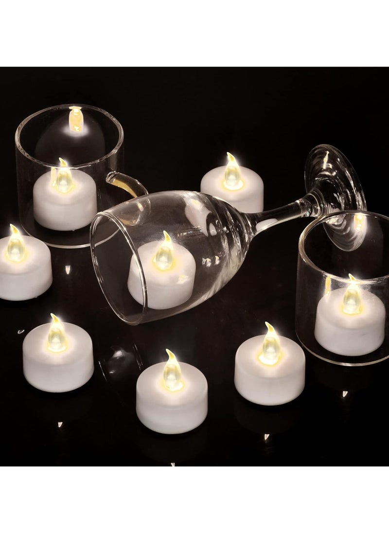 Lukadah LED Tea Lights Flameless Candles Battery Operated Bulk 12-Pack Realistic and Bright Flickering Long Lasting 200 Hours Electric Tealight Candles for Home Decor Halloween Wedding - Set of 12  - Image 2