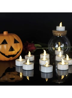 Lukadah LED Tea Lights Flameless Candles Battery Operated Bulk 12-Pack Realistic and Bright Flickering Long Lasting 200 Hours Electric Tealight Candles for Home Decor Halloween Wedding - Set of 12  - Image 3
