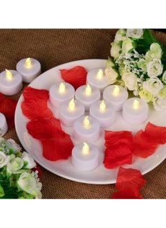Lukadah LED Tea Lights Flameless Candles Battery Operated Bulk 12-Pack Realistic and Bright Flickering Long Lasting 200 Hours Electric Tealight Candles for Home Decor Halloween Wedding - Set of 12  - Image 4