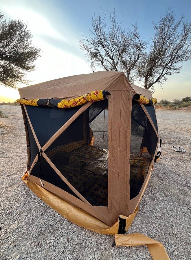 تايمي خيمة رحلات فورية قابلة للطي 220x220cm - خيمة كبيرة مع فرشة مقاومة للرطوبة ومزوده بطبقة للتهوية ومقاومه للحشرات وحقيبة حمل - Image 2