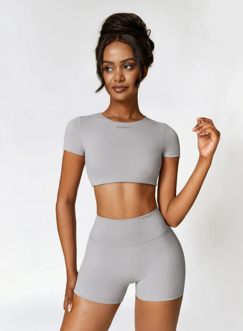 Womens Crop Top Shirt Short Sleeves - Padded Low Impact Workout Yoga Shirt with Removable Built in Bra