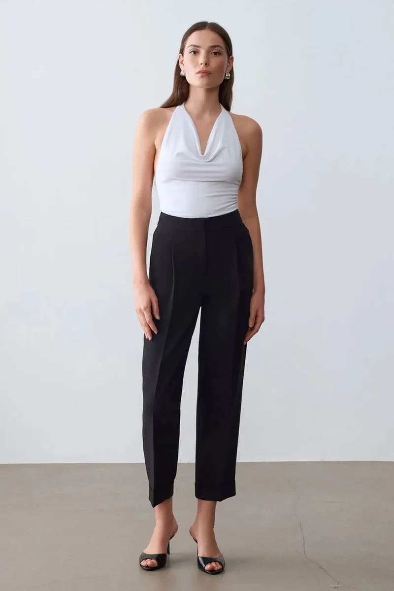 Dilvin White DILVIN Sleeveless Cowl Neck Tie Blouse for Women | Best Price UAE