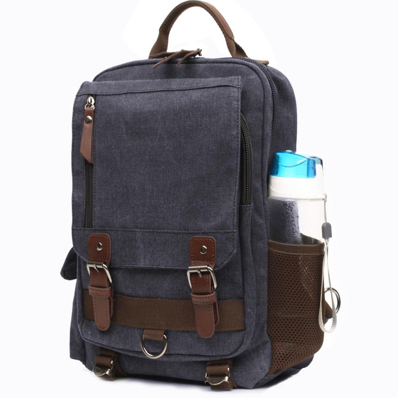 mygreen Vintage Canvas Cross Body Messenger Backpack Rucksack for Men Casual Book Bag Sports Daypack - Image 5