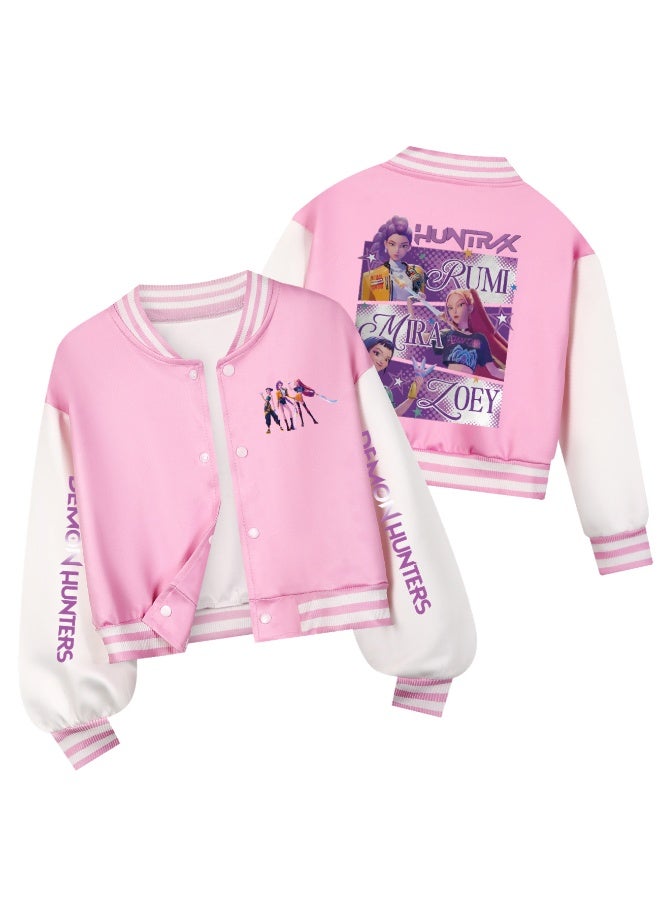 general KPop Demon Hunters Korean Girls baseball uniform fashion cardigan Jacket gift for Family and Friends - Image 1