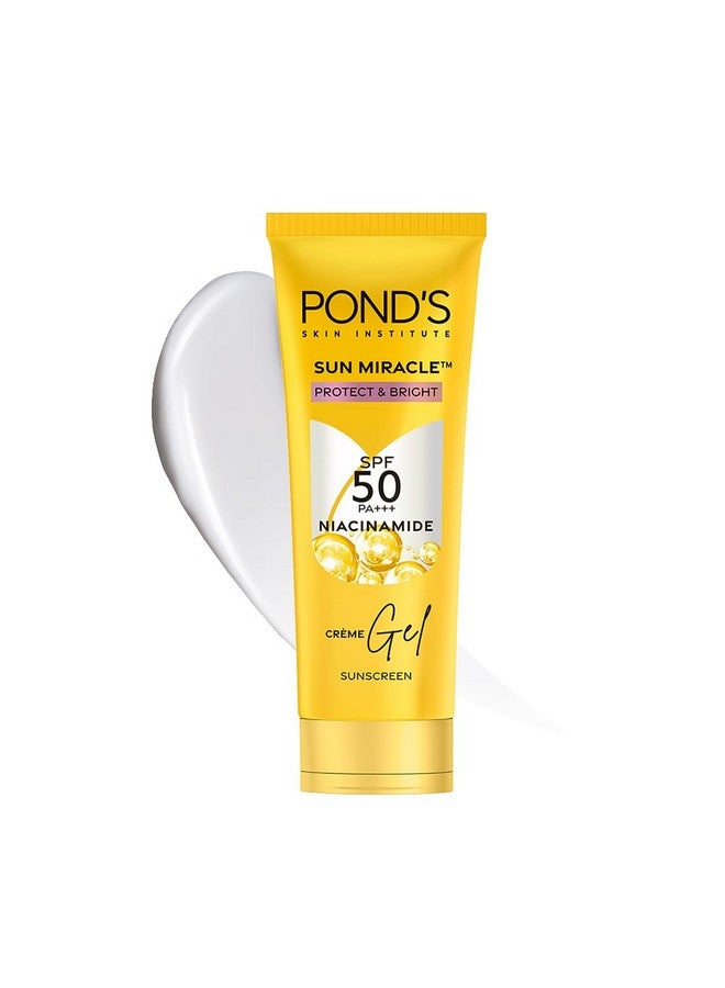 بوندس جل كريمي واقي من الشمس Sun Miracle SPF 50 Pa+++ لجميع أنواع البشرة - يحمي ويضيء البشرة، مع 3% من النياسيناميد، يزيل البقع الداكنة في 4 أسابيع، خفيف الوزن، لا يترك علامات بيضاء، 12 جم - Image 1