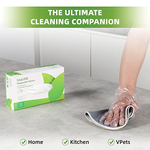 MoloTAR 500 Pieces Plastic Disposable Gloves,Disposable Gloves for Cleaning, [ One Size Fits Most ] - Image 5