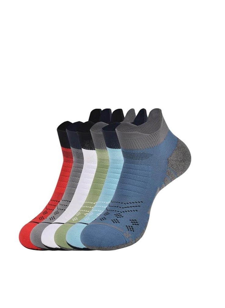 Mens Ankle Socks, Athletic Socks Low-Cut Cotton Ankle Casual Sock Breathable Sports Socks Sweat Absorbing Socks for Men 6Pack - Image 1